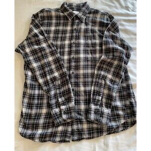 True craft Shirt Men’s Size L Black & White Plaid Long Sleeve